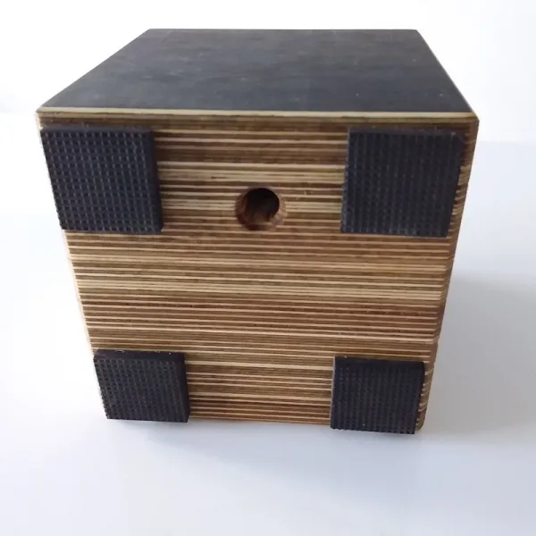 Lautsprecher Handy Design Woodspeaker Handy-Ladestation Cube Massivholz mit edlem Vogelaugenfurnierholz schwarz