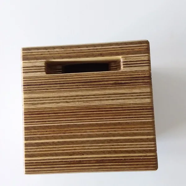 Lautsprecher Handy Design Woodspeaker Handy-Ladestation Cube Massivholz mit edlem Vogelaugenfurnierholz schwarz